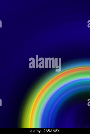 Schöne abstrakte Rainbow auf dunkelblauem Nachthimmel Stockfoto
