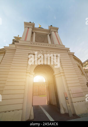 Potsdam, Deutschland - August 2019: Landtag Brandenburg Tür bei Sonnenuntergang Stockfoto