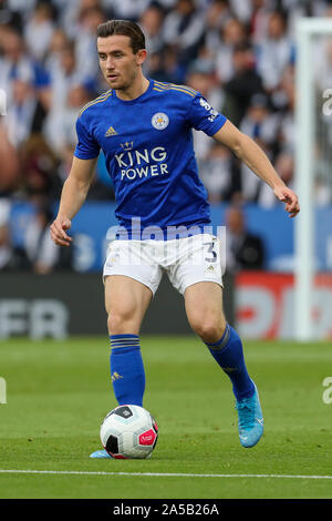 LEICESTER, ENGLAND 19. Oktober. Von Leicester City Ben Chilwell während der ersten Hälfte der Premier League Match zwischen Leicester City und Burnley für die King Power Stadion, Leicester am Samstag, den 19. Oktober 2019. (Credit: John cripps | MI Nachrichten) das Fotografieren dürfen nur für Zeitung und/oder Zeitschrift redaktionelle Zwecke verwendet werden, eine Lizenz für die gewerbliche Nutzung Kreditkarte erforderlich: MI Nachrichten & Sport/Alamy leben Nachrichten Stockfoto