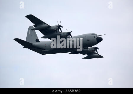 Mailand, Italien. 13. Oktober 2019. Lockheed Martin C-130J der Italienischen Luftwaffe während der Flughafen Linate Air Show 2019. Stockfoto