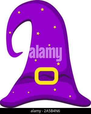 Hat der Hexe gekrümmt ist, Illustration zu Halloween. Kostüm Konzept Stock Vektor