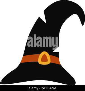 Hat der Hexe gekrümmt ist, Illustration zu Halloween. Kostüm Konzept Stock Vektor
