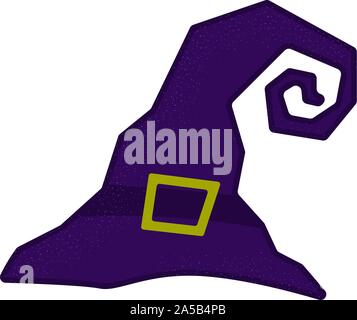 Hat der Hexe gekrümmt ist, Illustration zu Halloween. Kostüm Konzept Stock Vektor