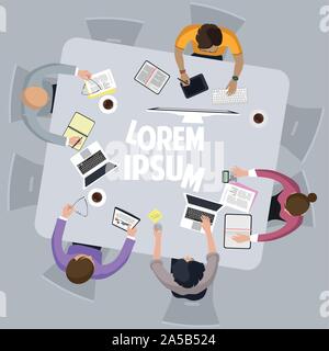 Arbeitsbereich in der Ansicht von oben Stock Vektor