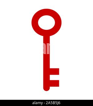 Key Symbol auf weißem Vektor isoliert flach Stock Vektor