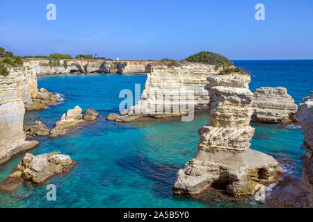 Torre Sant'Andrea, Naturparadies von Sant'Andrea, Lecce, Apulien, Italien Stockfoto