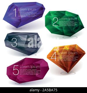 Crystal ifographics Vorlage Stock Vektor