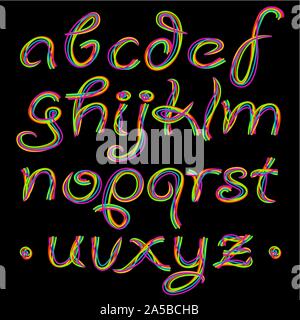 Rainbow Bürste vektor Alphabet Stock Vektor