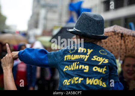 London, Großbritannien. Okt, 2019 19. BREXIT - das abschließende Sagen März durch London, Vereinigtes Königreich. Foto von Andy Rowland. Die Demonstranten versammeln sich zu Hunderttausenden zu machen Politiker zur Kenntnis nehmen und die britische Öffentlichkeit eine Abstimmung über die endgültige Brexit Angebot zu geben. Credit: PRiME Media Images/Alamy leben Nachrichten Stockfoto