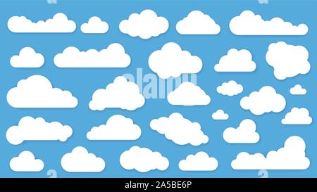 Wolken im blauen Himmel vrctor Icon Set Stock Vektor