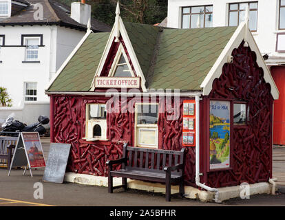 Manx Electric Railway Ticket Office bei Douglas, Isle of Man, Großbritannien Stockfoto