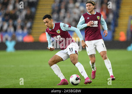 19. Oktober 2019, King Power Stadion, Leicester, England; Premier League, Leicester City v Burnley: Dwight McNeil (11) von Burnley Credit: Jon Hobley / Nachrichten Bilder Stockfoto