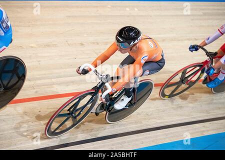 Apeldoorn, Niederlande. Okt, 2019 19. APELDOORN, 19-10-2019, allsports, Omnisport Apeldoorn, Amy Pieters duriung dem Titel Radfahren Europameisterschaften, Ek Baanwielrennen. Credit: Pro Schüsse/Alamy leben Nachrichten Stockfoto