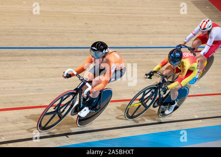 Apeldoorn, Niederlande. Okt, 2019 19. APELDOORN, 19-10-2019, allsports, Omnisport Apeldoorn, Amy Pieters duriung dem Titel Radfahren Europameisterschaften, Ek Baanwielrennen. Credit: Pro Schüsse/Alamy leben Nachrichten Stockfoto