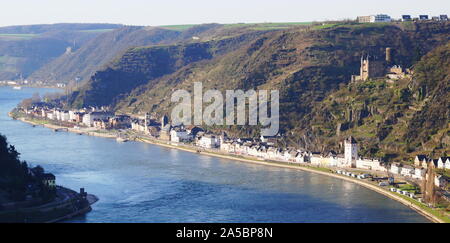 Blick von der Loreley in St. Goarshausen am Rhein Stockfoto