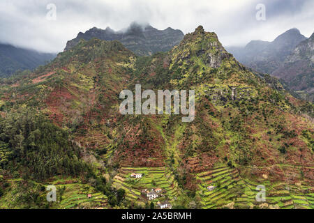 Blick über Tal in der Nähe von Serra de Agua, Madeira, Portugal Stockfoto