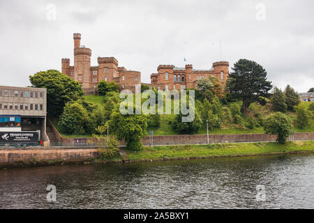 Die Burg von Inverness, am Ufer des Flusses Ness, Schottland, Vereinigtes Königreich Stockfoto