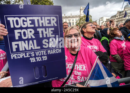 Die Völker Stimmen des Protestes, 19. Oktober 2019, den Parliament Square London Stockfoto