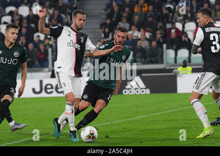 Miralem Rudolph (Juventus FC) während der Serie ein Fußballspiel zwischen Juventus FC und FC Bologna bei der Allianz Stadion am 19 Oktober, 2019 in Turin, Italien. Stockfoto