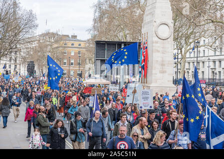 London/UK - 3 23 19: Brexit und anti-brexit Protest in London. Stockfoto