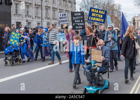 London/UK - 3 23 19: Brexit und anti-brexit Protest in London. Stockfoto