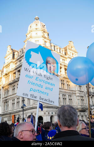 19. Oktober 2019 London UK-Völker Abstimmung über Brexit am Parliament Square Stockfoto