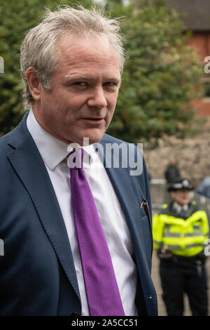 UKIP leader Richard Braine gibt Interviews mit der Presse in der Nähe von College Green in Westminster, London, UK Stockfoto