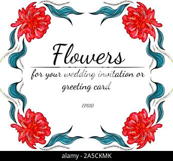 Tropische frame Hand gezeichnet. Dschungel Laub Abbildung. Florale. Hand zeichnen. Vektor, isoliert. Natürliche Quelle Hochzeit Karte. Sommer tropische le Stock Vektor