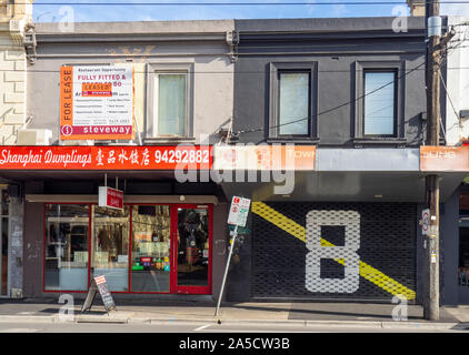 Grand Final 2019 Richmond Football Club Tiger Gelb und Schwarz mit der Nummer 8 auf einem Metallgitter Richmond Melbourne Victoria Australien gemalt. Stockfoto