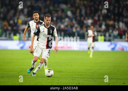 Turin, Italien. Okt, 2019 19. Miralem Rudolph von Juventus Turin in der Serie A zwischen Juventus Turin und Bologna im Stadion von Juventus Turin, Turin, Italien am 19. Oktober 2019. Foto von Fabrizio Carabelli. Nur die redaktionelle Nutzung, eine Lizenz für die gewerbliche Nutzung erforderlich. Keine Verwendung in Wetten, Spiele oder einer einzelnen Verein/Liga/player Publikationen. Credit: UK Sport Pics Ltd/Alamy leben Nachrichten Stockfoto