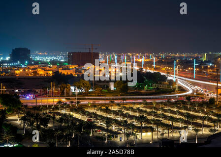 Qatar National Museum Ariel Sunset View Stockfoto