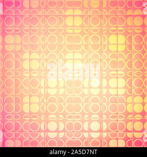 Kreative geometrische Form Kunst auf rosa und orange Farbverlauf im Hintergrund, leichte Undichtigkeit unscharfe Abbildung Stockfoto