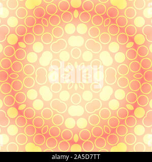 Kreative geometrische Form Kunst auf rosa und orange Farbverlauf im Hintergrund, leichte Undichtigkeit unscharfe Abbildung Stockfoto