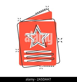 Flyer Faltblatt Symbol im Comic-stil. Broschüre Datenblatt vektor Cartoon Illustration Piktogramm. Broschüre Business Konzept splash Wirkung. Stock Vektor