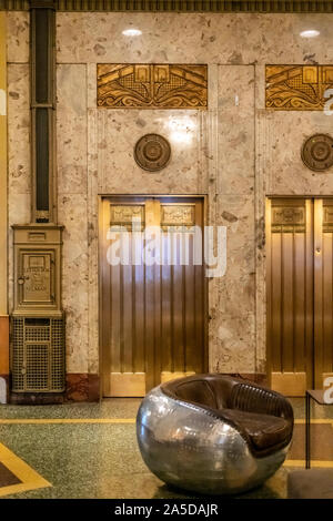 Art-déco-Interieur in der Lobby des Hotel Lafayette in Buffalo NY Stockfoto