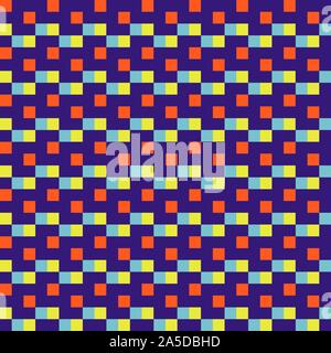 Gewebte nahtlose Muster farbblöcke pixel Textur. Stock Vektor