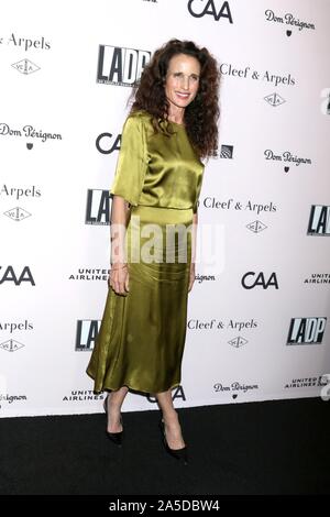 Los Angeles, CA. Okt, 2019 19. Andie MacDowell in der Ankunftshalle für 2019 L.A. Tanzprojekt jährlichen Gala, Hauser & Wirth, Los Angeles, CA 19. Oktober 2019. Credit: Priscilla Grant/Everett Collection/Alamy leben Nachrichten Stockfoto