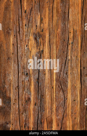 Alte, braune Holz- Hintergrund und Textur geknackt, hohe Auflösung, vertikale Bild. Stockfoto