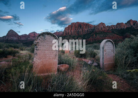 Historischen Pioneer Cemetery in Springdale, Pennsylvania Stockfoto