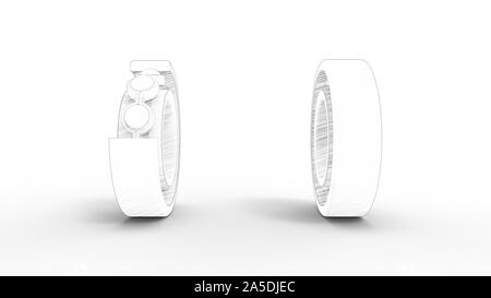 3D-Rendering für eine Metall Kugellager auf weißem Hintergrund Stockfoto