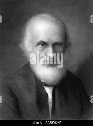 Jahrgang Porträt der amerikanischen Quäker dichter und Verfechter der Abschaffung der Sklaverei John Greenleaf Whittier (1807-1892). Drucken circa 1890. Stockfoto