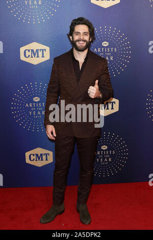 NASHVILLE, 10-Okt 16: Thomas Rhett besucht die CMT 2019 Künstler des Jahres bei Schermerhorn Symphony Center am 16. Oktober 2019 in Nashville, Tennessee. Prominente nehmen an der CMT 2019 Künstler des Jahres Auszeichnungen bei Schermerhorn Symphony Center in Nashville, Tennessee. (Foto von Debby Wong/Pacific Press) Stockfoto