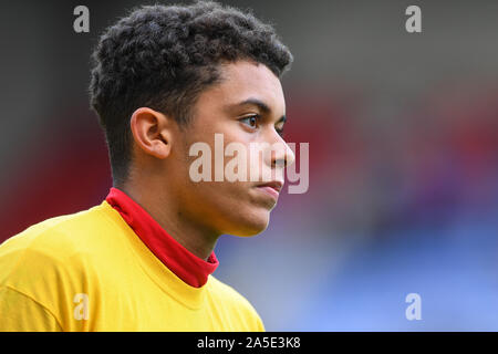 Wigan, Großbritannien. Okt, 2019 20. Brennan Johnson (40) von Nottingham Forest während der Sky Bet Championship Match zwischen Wigan Athletic und Nottingham Forest bei der DW Stadium, Wigan am Sonntag, den 20. Oktober 2019. (Credit: Jon Hobley | MI Nachrichten) das Fotografieren dürfen nur für Zeitung und/oder Zeitschrift redaktionelle Zwecke verwendet werden, eine Lizenz für die gewerbliche Nutzung Kreditkarte erforderlich: MI Nachrichten & Sport/Alamy leben Nachrichten Stockfoto