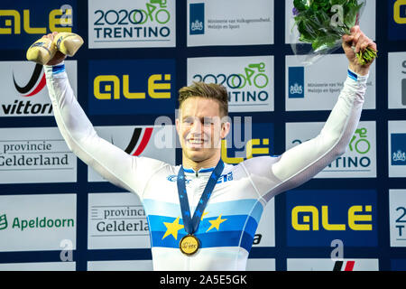 Harrie Lavreysen NED gewinnt die Mens Keirin während der uec Titel Radfahren Europäische Meisterschaft am Oktober, 19 2019 in Apeldoorn, Niederlande. (Foto von SCS/Sander Chamid Stockfoto