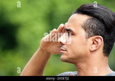 Zivile nach spanischer Mann Salutierte Stockfoto