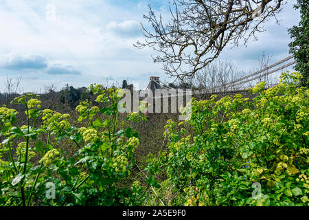 UK, Bristol, April 2019 - Bristol Suspension Bridge über den Avon Gorge Stockfoto