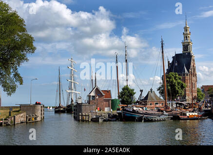 Alten Hafen Hafen Hoorn (Horn) Maintower 1532 Niederlande Stockfoto