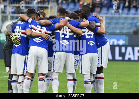 Genua, Italien. Okt, 2019 20. La Line up von Sampdoria bei Sampdoria vs AS Rom - Italienische Fußball Serie A Männer Meisterschaft - Credit: LPS/Danilo Vigo/Alamy leben Nachrichten Stockfoto