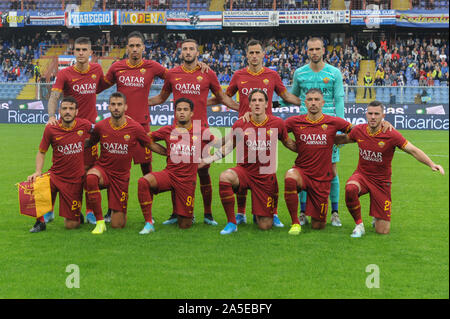 Genua, Italien. Okt, 2019 20. La Line up der Roma bei Sampdoria vs AS Rom - Italienische Fußball Serie A Männer Meisterschaft - Credit: LPS/Danilo Vigo/Alamy leben Nachrichten Stockfoto