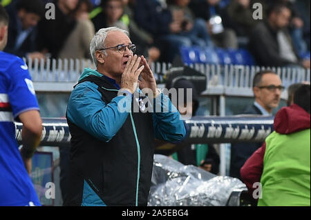 Genua, Italien. Okt, 2019 20. Claudio Ranieri (sampdoria) bei Sampdoria vs AS Rom - Italienische Fußball Serie A Männer Meisterschaft - Credit: LPS/Danilo Vigo/Alamy leben Nachrichten Stockfoto